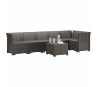 vidaXL 6-Zits Tuin Sofa Rattan Look PP Lichtgrijs