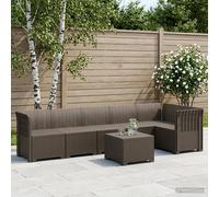 vidaXL 6-Zits Tuin Sofa Rattan Look PP Lichtgrijs