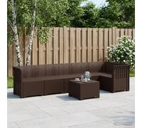 vidaXL 6-Zits Tuin Sofa Rattan Look PP Bruin