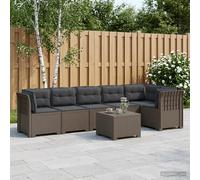 vidaXL Divano da Giardino 6 Posti con Cuscini Aspetto Rattan PP