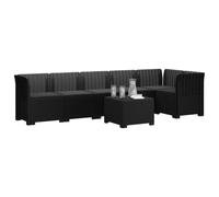vidaXL 6-Zits Tuin Sofa met Kussens Rattan Look PP Antraciet