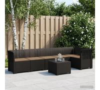 vidaXL 6-Zits Tuin Sofa met Kussens Rattan Look PP Antraciet
