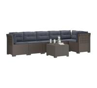 vidaXL Divano da Giardino 6 Posti con Cuscini Aspetto Rattan PP