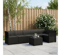 vidaXL 6-Zits Tuin Sofa met Kussens Rattan Look PP Antraciet