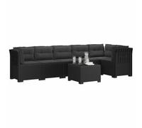 vidaXL 6-Zits Tuin Sofa Met Kussens Rattan Look PP Antraciet