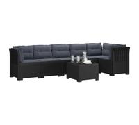 vidaXL Divano da Giardino 6 Posti con Cuscini Aspetto Rattan PP