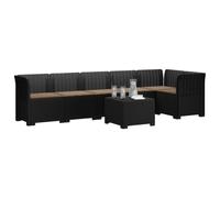 vidaXL 6-Zits Tuin Sofa met Kussens Rattan Look PP Antraciet