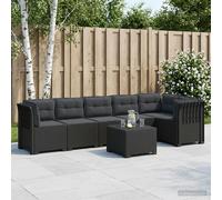 vidaXL 6-Zits Tuin Sofa Met Kussens Rattan Look PP Antraciet