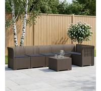 vidaXL Divano da Giardino 6 Posti con Cuscini Aspetto Rattan PP