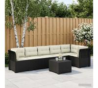 vidaXL 6-Zits Tuin Sofa met Kussens Rattan Look PP Antraciet