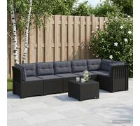 vidaXL Divano da Giardino 6 Posti con Cuscini Aspetto Rattan PP
