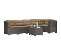 vidaXL Divano da Giardino 6 Posti con Cuscini Aspetto Rattan PP