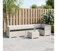 vidaXL 6-Zits Tuin Sofa met Kussens Rattan Look PP Wit