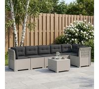 vidaXL 6-Zits Tuin Sofa met Kussens Rattan Look PP Wit