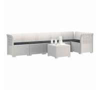 vidaXL 6-Zits Tuin Sofa met Kussens Rattan Look PP Wit