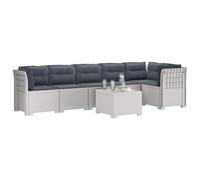 vidaXL Divano da Giardino 6 Posti con Cuscini Aspetto Rattan PP Bianco