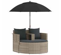 vidaXL Divano da giardino in rattan sintetico, 8 pezzi, grigio chiaro e grigio scuro, giardino e terrazza, divano moderno, mobili da esterno durevoli, resistenti alle intemperie, soggiorno