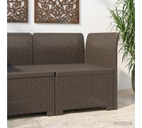 vidaXL Eénpersoons Tuinbank Rattan Look PP Lichtgrijs