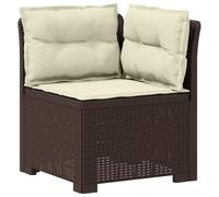 vidaXL Eénpersoons Tuinbank met Kussens Rattan Look PP Bruin