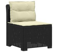 vidaXL Eénpersoons Tuinbank met Kussens Rattan Look PP Antraciet