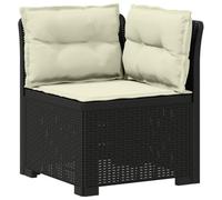 vidaXL Eénpersoons Tuinbank met Kussens Rattan Look PP Antraciet