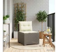 vidaXL Eénpersoons Tuinbank met Kussens Rattan Look PP Lichtgrijs