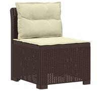 vidaXL Eénpersoons Tuinbank met Kussens Rattan Look PP Bruin