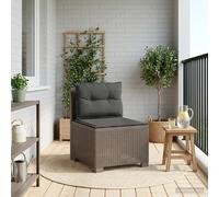 vidaXL Eénpersoons Tuinbank met Kussens Rattan Look PP Lichtgrijs