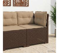 vidaXL Eénpersoons Tuinbank met Kussens Rattan Look PP Bruin