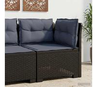 vidaXL Eénpersoons Tuinbank met Kussens Rattan Look PP Antraciet