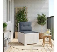 vidaXL Divano da Giardino a 1 Posto con Cuscini Aspetto Rattan PP