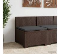 vidaXL Eénpersoons Tuinbank Met Kussen Rattan Look PP Bruin