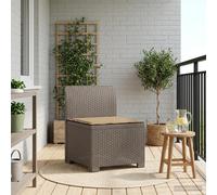 vidaXL Eénpersoons Tuinbank met Kussen Rattan Look PP Lichtgrijs
