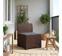 vidaXL Eénpersoons Tuinbank Met Kussen Rattan Look PP Bruin