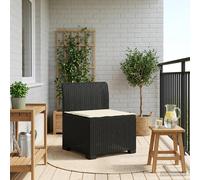 vidaXL Eénpersoons Tuinbank met Kussen Rattan Look PP Antraciet