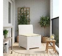 vidaXL Eénpersoons Tuinbank met Kussen Rattan Look PP Wit
