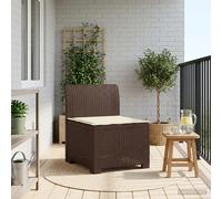 vidaXL Eénpersoons Tuinbank met Kussen Rattan Look PP Bruin