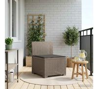 vidaXL Eénpersoons Tuinbank met Kussen Rattan Look PP Lichtgrijs