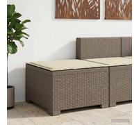 vidaXL Eénpersoons Tuinbank met Kussen Rattan Look PP Lichtgrijs
