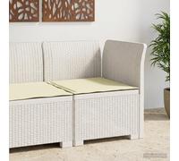 vidaXL Eénpersoons Tuinbank met Kussen Rattan Look PP Wit