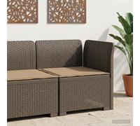 vidaXL Eénpersoons Tuinbank met Kussen Rattan Look PP Lichtgrijs