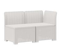 vidaXL Divano da Giardino a 2 Posti Aspetto Rattan PP Bianco