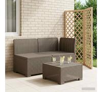 vidaXL Tweedelige Tuinbank Rattan Look PP Lichtgrijs