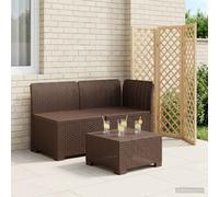 vidaXL Tweedelige Tuinbank Rattan Look PP Bruin