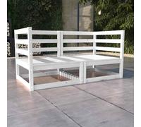 AX 2 Divani Salotto Modulare Bianco 70x70x67cm Giardino Legno Massello + 3075245