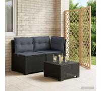 vidaXL Tweedelige Tuinbank met Kussens Rattan Look PP Antraciet