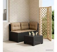 vidaXL Tweedelige Tuinbank met Kussens Rattan Look PP Antraciet
