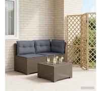 vidaXL Tweedelige Tuinbank met Kussens Rattan Look PP Lichtgrijs