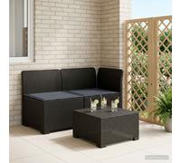 vidaXL Tweedelige Tuinbank met Kussens Rattan Look PP Antraciet