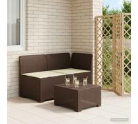 vidaXL Tweedelige Tuinbank met Kussens Rattan Look PP Bruin